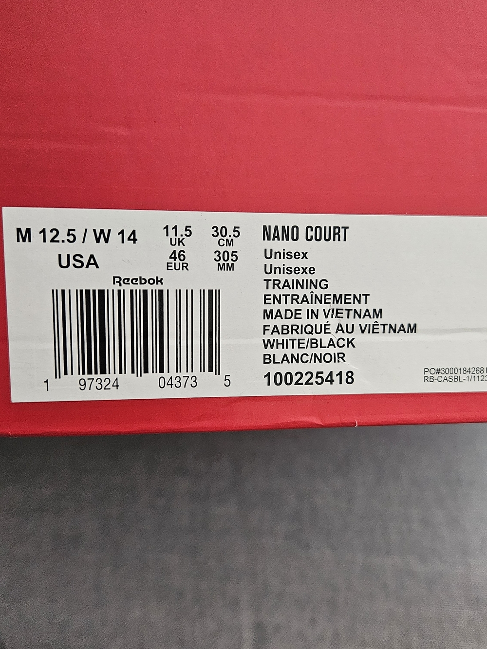 Reebok Men's White and Black Court Knit Sneakers - Picture 5 of 5